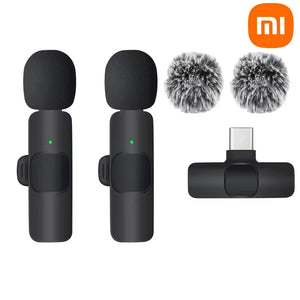 Xiaomi Wireless Lavalier Microphone Audio Recording Mini Replaceable Windproof Wool Microphone for iPhone16 Shoot vlog YouTube
