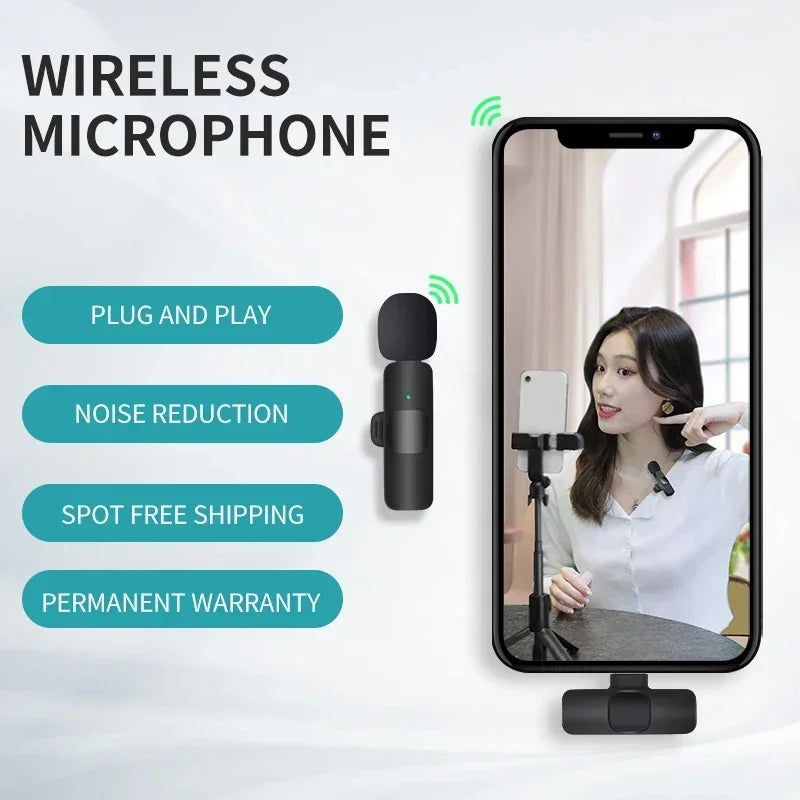 Xiaomi Wireless Lavalier Microphone Audio Recording Mini Replaceable Windproof Wool Microphone for iPhone16 Shoot vlog YouTube
