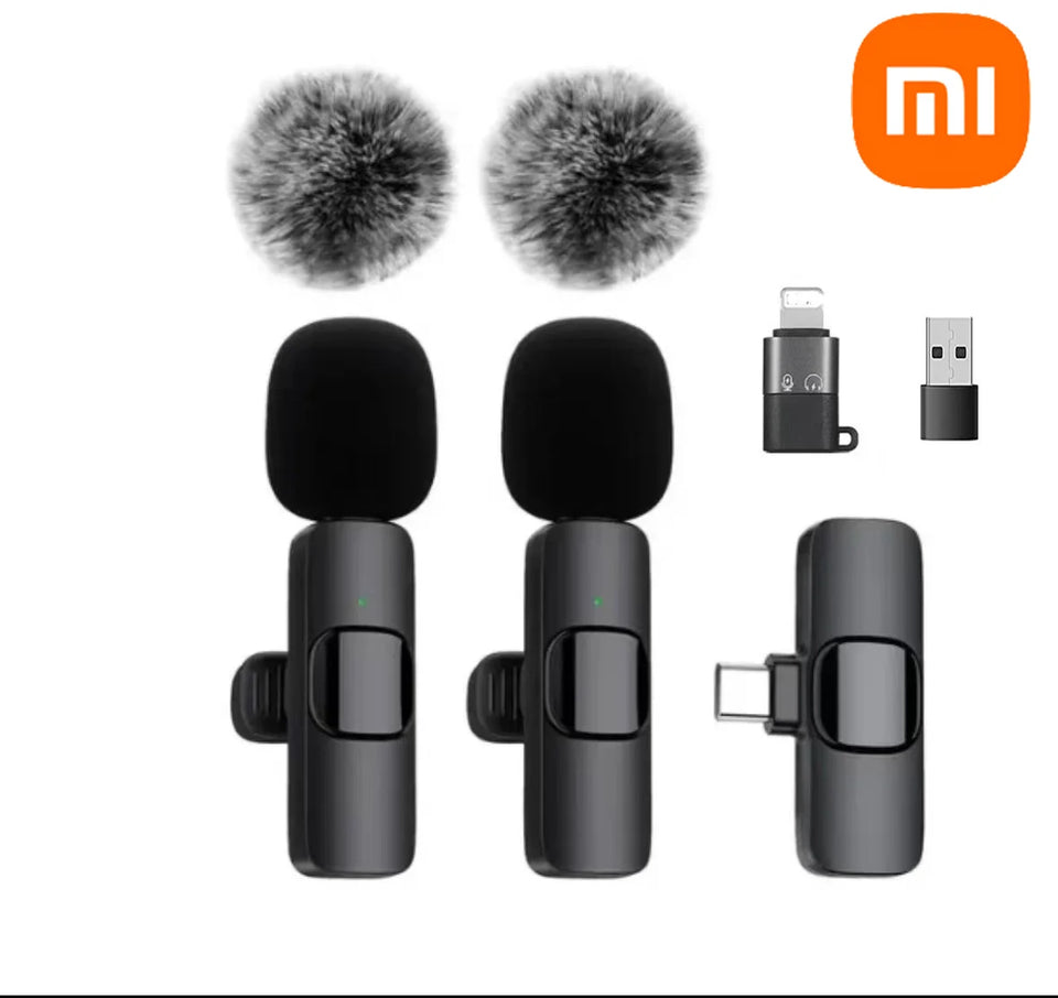 Xiaomi Wireless Lavalier Microphone Audio Recording Mini Replaceable Windproof Wool Microphone for iPhone16 Shoot vlog YouTube