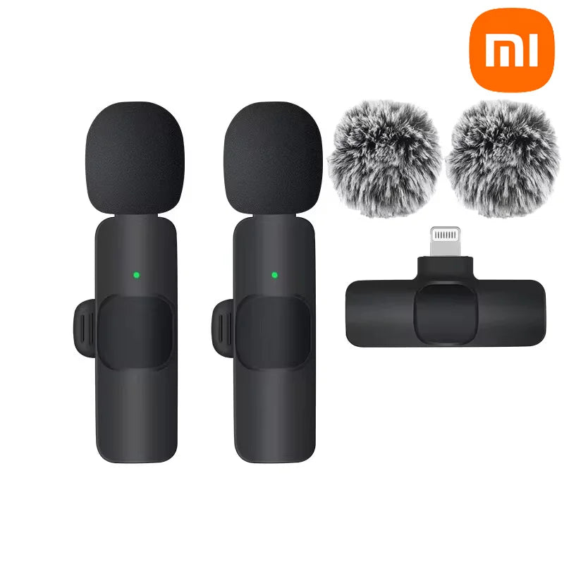 Xiaomi Wireless Lavalier Microphone Audio Recording Mini Replaceable Windproof Wool Microphone for iPhone16 Shoot vlog YouTube