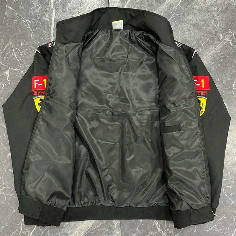 Embroidered F1 Racing Suit Casual Jacket Men and Women Motorcycle Cycling Jackets For Ferrari Roma 488 Portofino F08 Spider SF90
