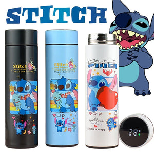 Disney Stitch Stainless Steel Smart Water Bottle with Digital Temperature Display Kids Keep Drink Hot Cartoon Cute Children Cup