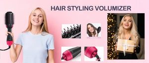 4 In 1 Hot Air Brush Styling Comb One-Step Heating Comb Hair Straightening Brush for Straight Curly Professional Hair Dryers