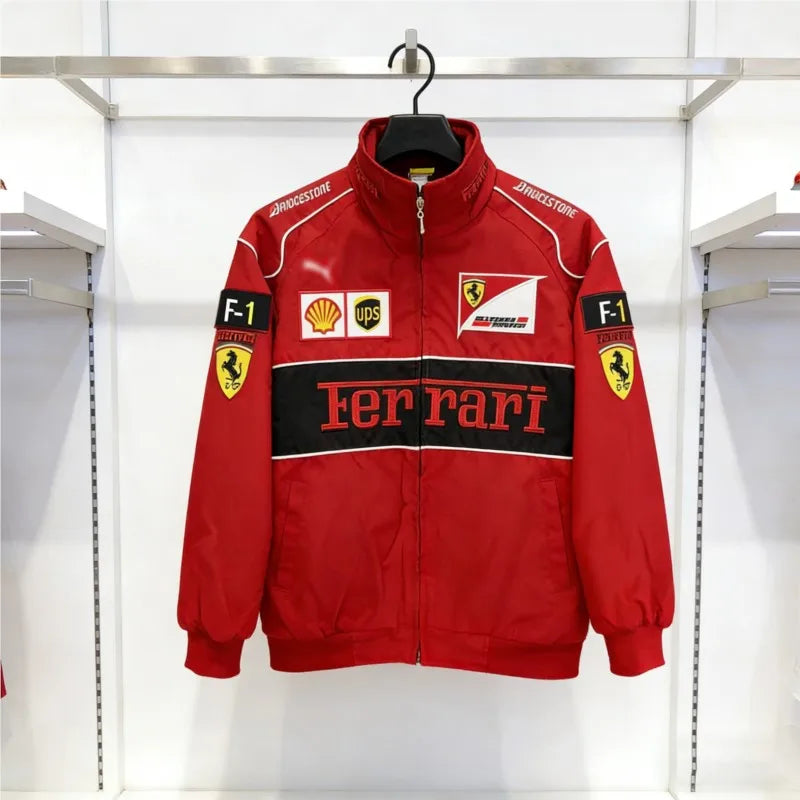 Embroidered F1 Racing Suit Casual Jacket Men and Women Motorcycle Cycling Jackets For Ferrari Roma 488 Portofino F08 Spider SF90