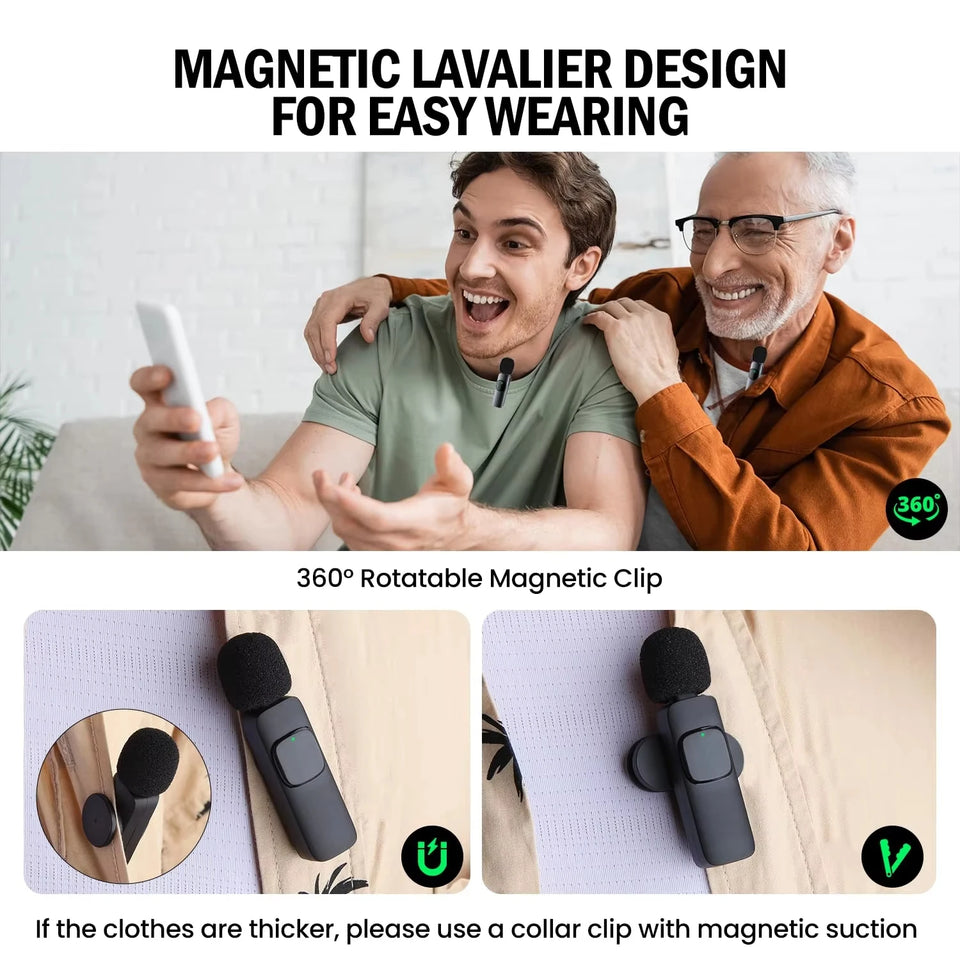 Xiaomi Wireless Lavalier Microphone Audio Recording Mini Replaceable Windproof Wool Microphone for iPhone16 Shoot vlog YouTube