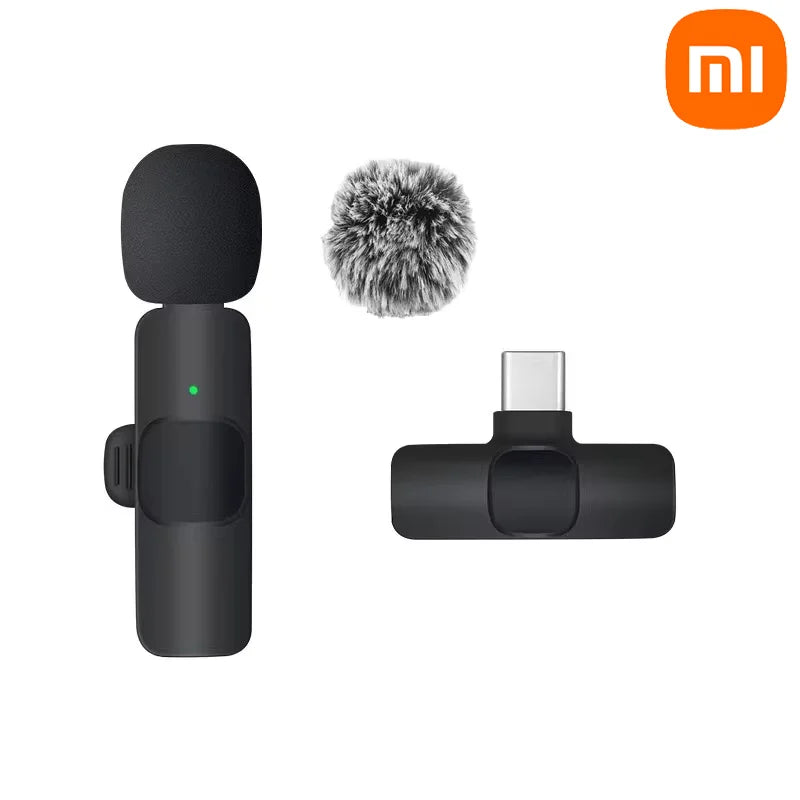 Xiaomi Wireless Lavalier Microphone Audio Recording Mini Replaceable Windproof Wool Microphone for iPhone16 Shoot vlog YouTube