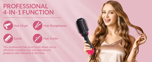 4 In 1 Hot Air Brush Styling Comb One-Step Heating Comb Hair Straightening Brush for Straight Curly Professional Hair Dryers