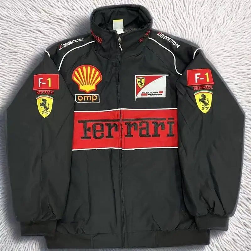 2026 New Ferrari F1 Embroidered Racing Coat Motorcycle Jacket Motorcycle Riding Coat For Ferrari F430 458 F12 Roma 812 F8 SF90