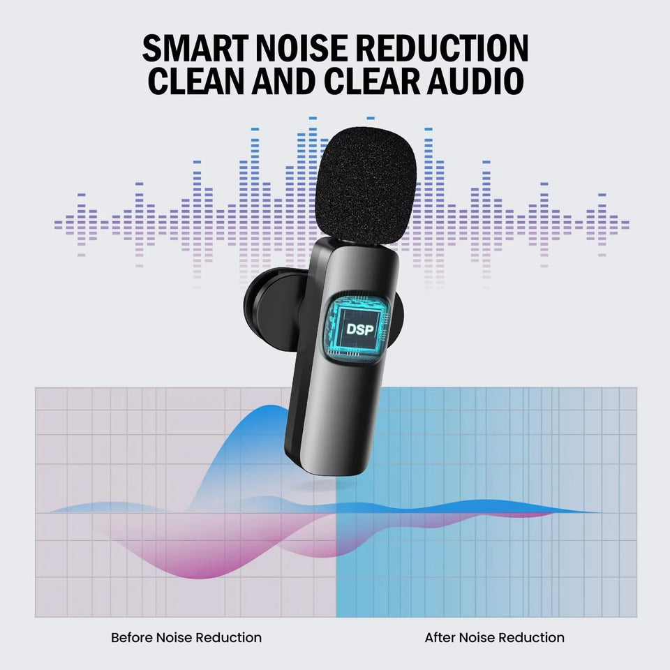 Xiaomi Wireless Lavalier Microphone Audio Recording Mini Replaceable Windproof Wool Microphone for iPhone16 Shoot vlog YouTube