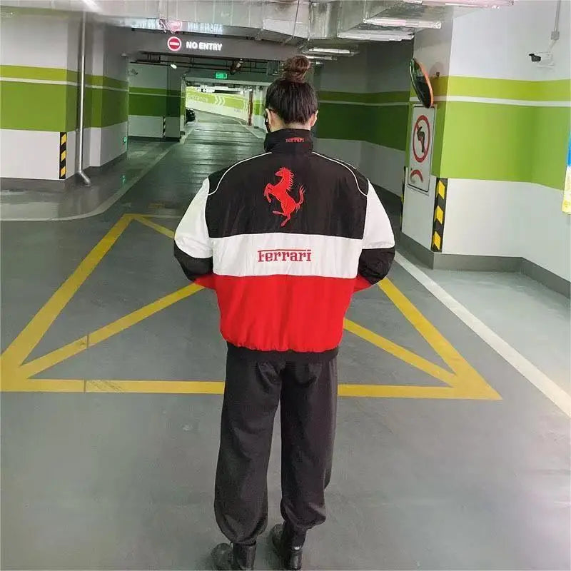 Embroidered F1 Racing Suit Casual Jacket Men and Women Motorcycle Cycling Jackets For Ferrari Roma 488 Portofino F08 Spider SF90