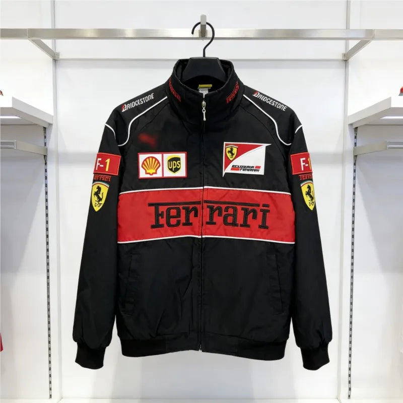 Embroidered F1 Racing Suit Casual Jacket Men and Women Motorcycle Cycling Jackets For Ferrari Roma 488 Portofino F08 Spider SF90