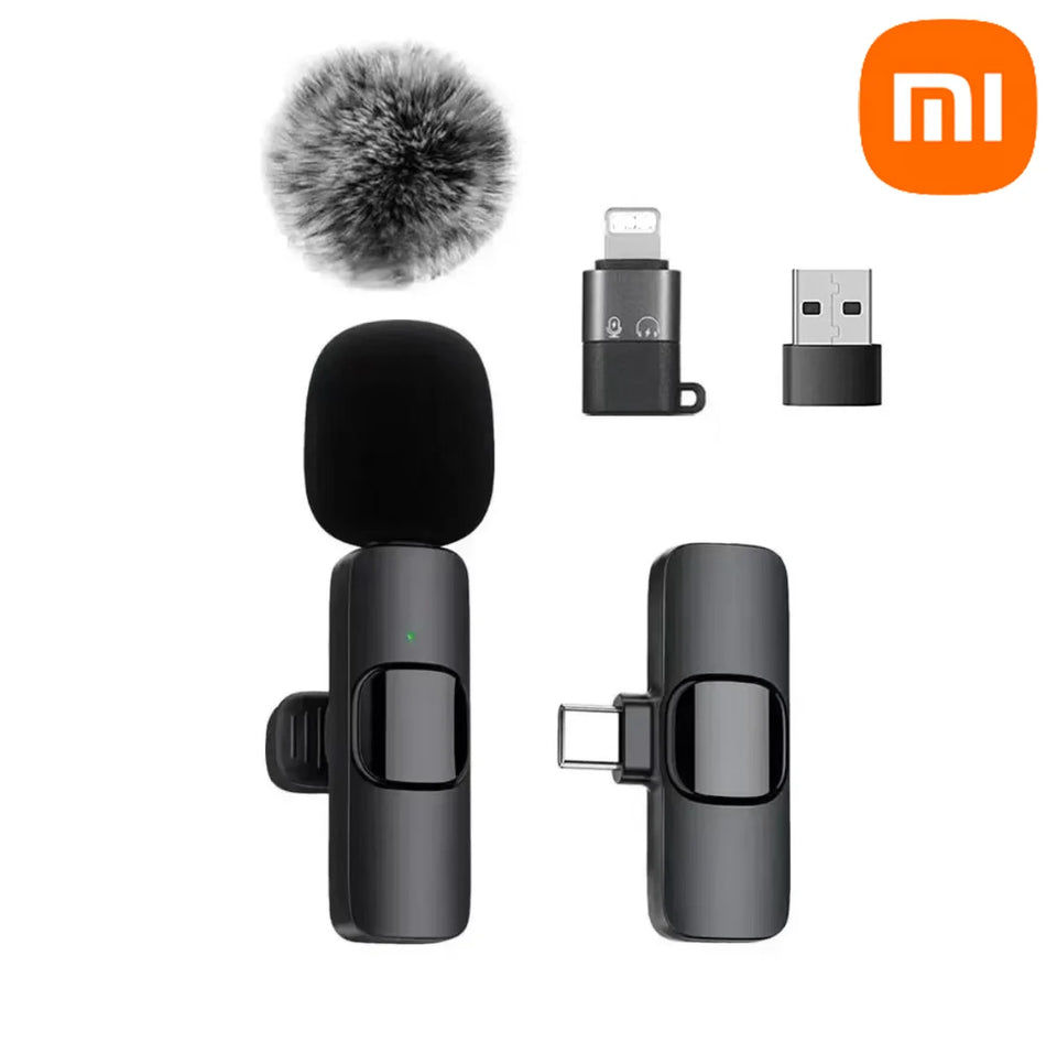 Xiaomi Wireless Lavalier Microphone Audio Recording Mini Replaceable Windproof Wool Microphone for iPhone16 Shoot vlog YouTube