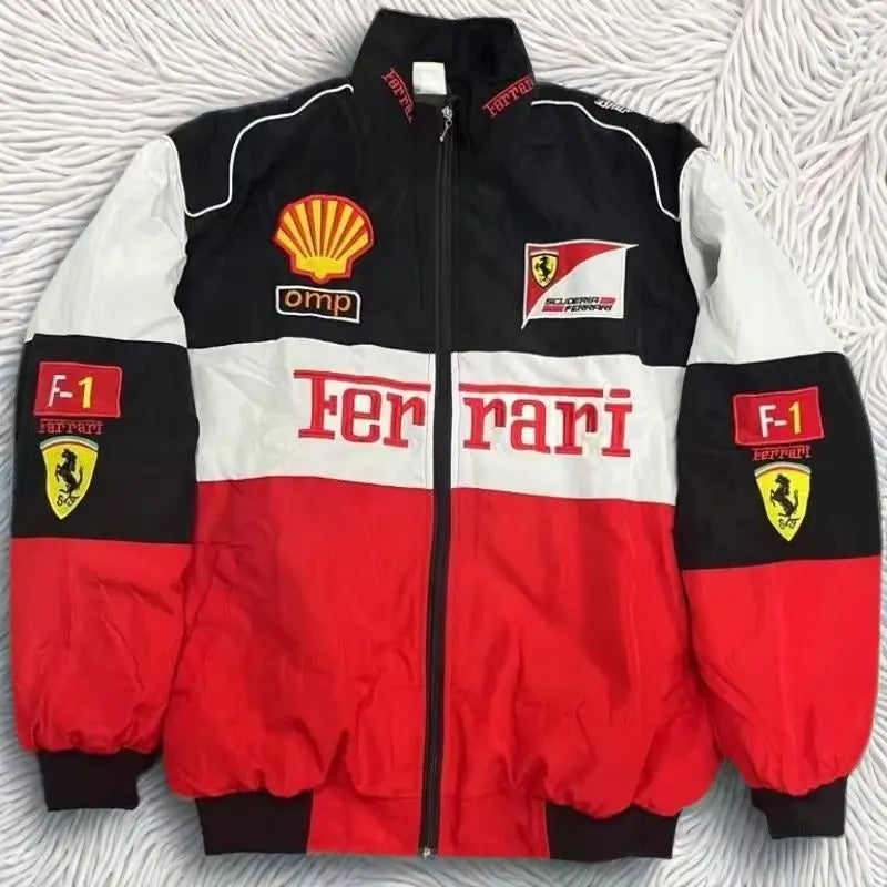 2026 New Ferrari F1 Embroidered Racing Coat Motorcycle Jacket Motorcycle Riding Coat For Ferrari F430 458 F12 Roma 812 F8 SF90