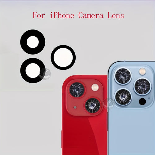 2pcs/Pack New Glass Suitable for iPhone 13 14 15 16 Mini Pro Max Plus Phone Rear Camera Lens Repair Parts with Double-Sided Adhesive